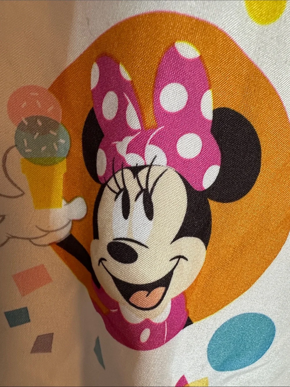 Disney Minnie & Friends Printed White Sheet with Pink, Purple & Yellow Accents